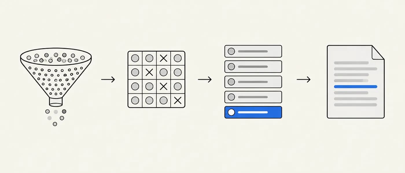 Schematic diagram: Ashby selection method