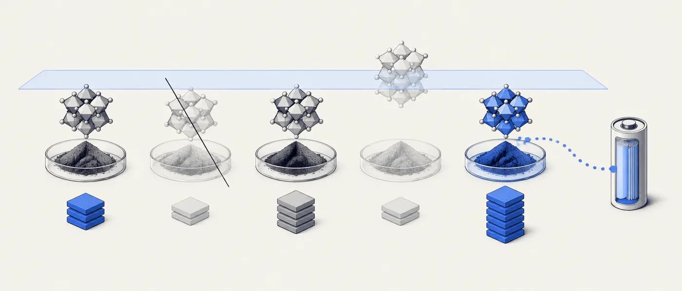 Illustration for the example: Choosing a cobalt-free Li-ion cathode