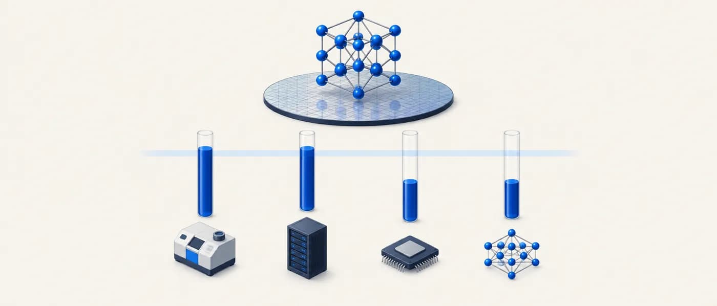 Illustration for the example: Silicon’s band gap: one material, four answers