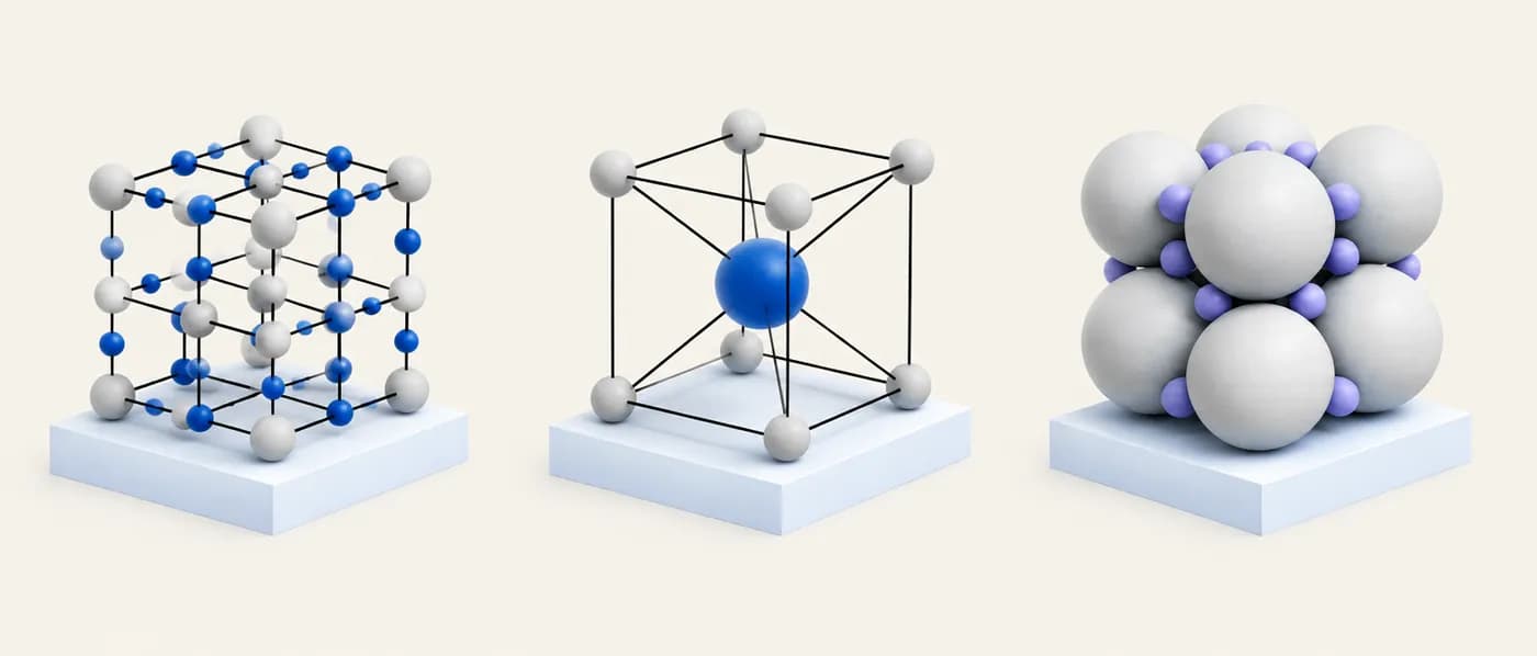 Illustration for the example: Radius ratio: NaCl, CsCl and a famous exception