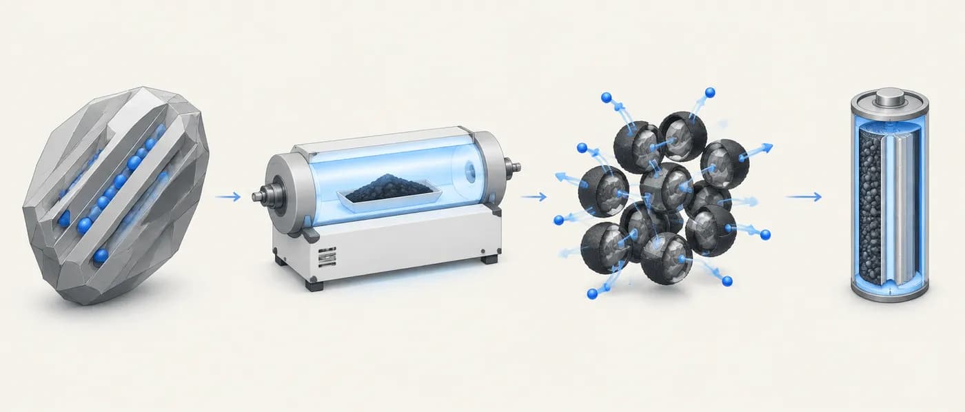 Illustration for the example: LiFePO₄: a slow cathode made fast by processing