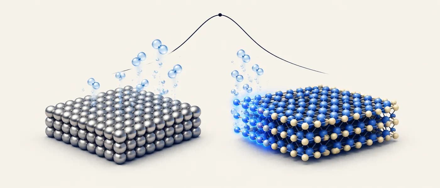 Illustration for the example: Hydrogen evolution: why platinum, and why MoS₂ edges