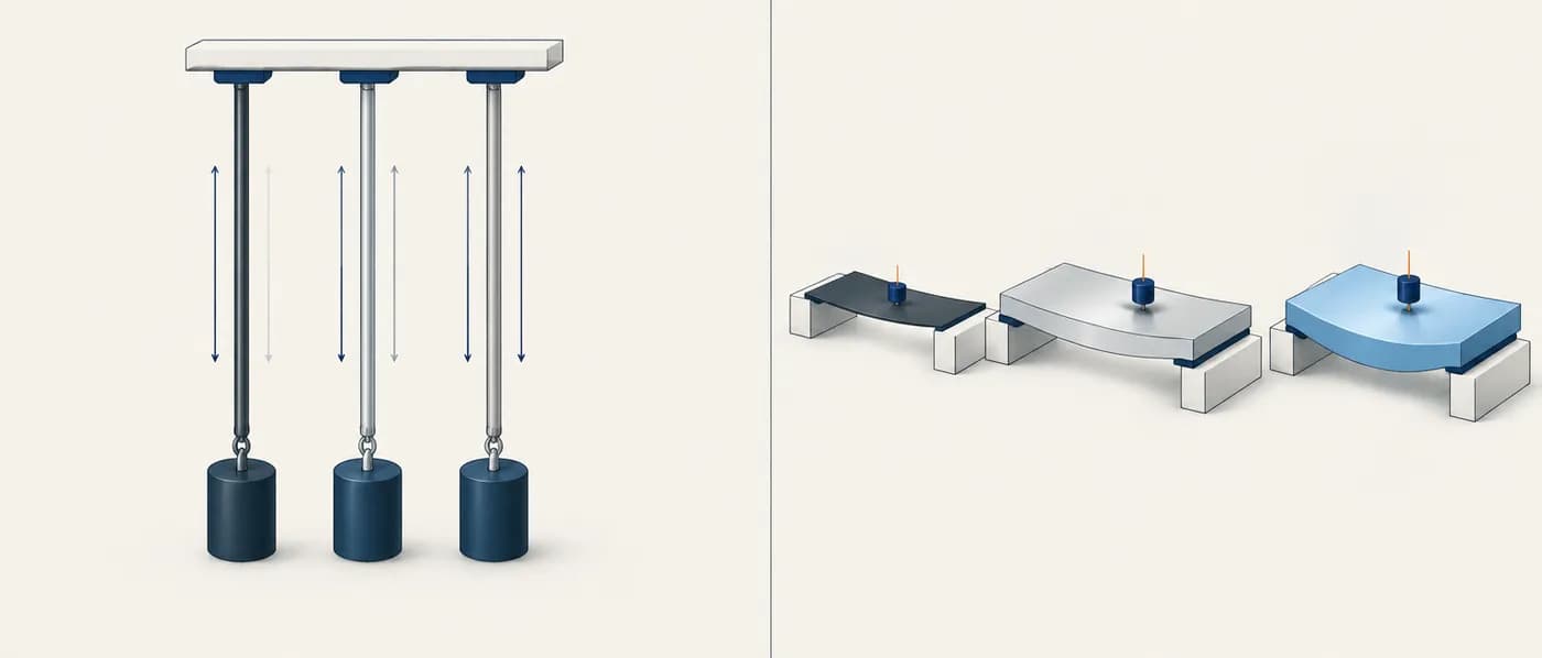 Illustration for the example: Same materials, different loading: tie vs panel