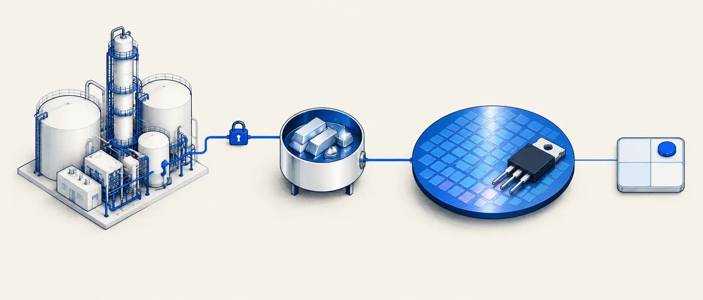 Illustration for the example: A power-electronics material that depends on gallium